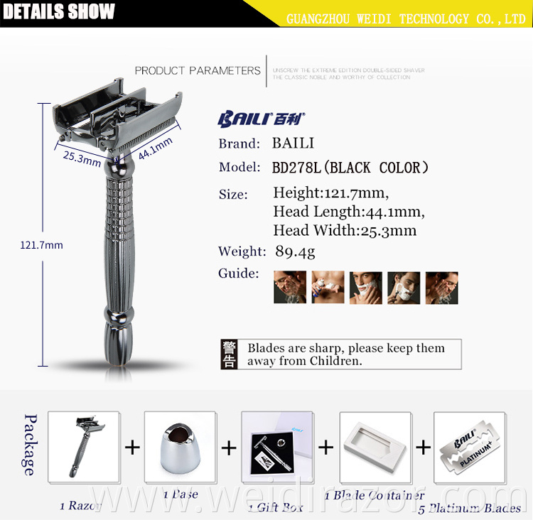 Best Quality Double Edge Safety Razor Long Handle Shaver For Man Use Shaving Machine